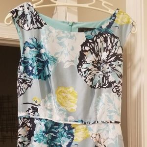 J Crew Aquatic Floral Silk Dress Sz 2